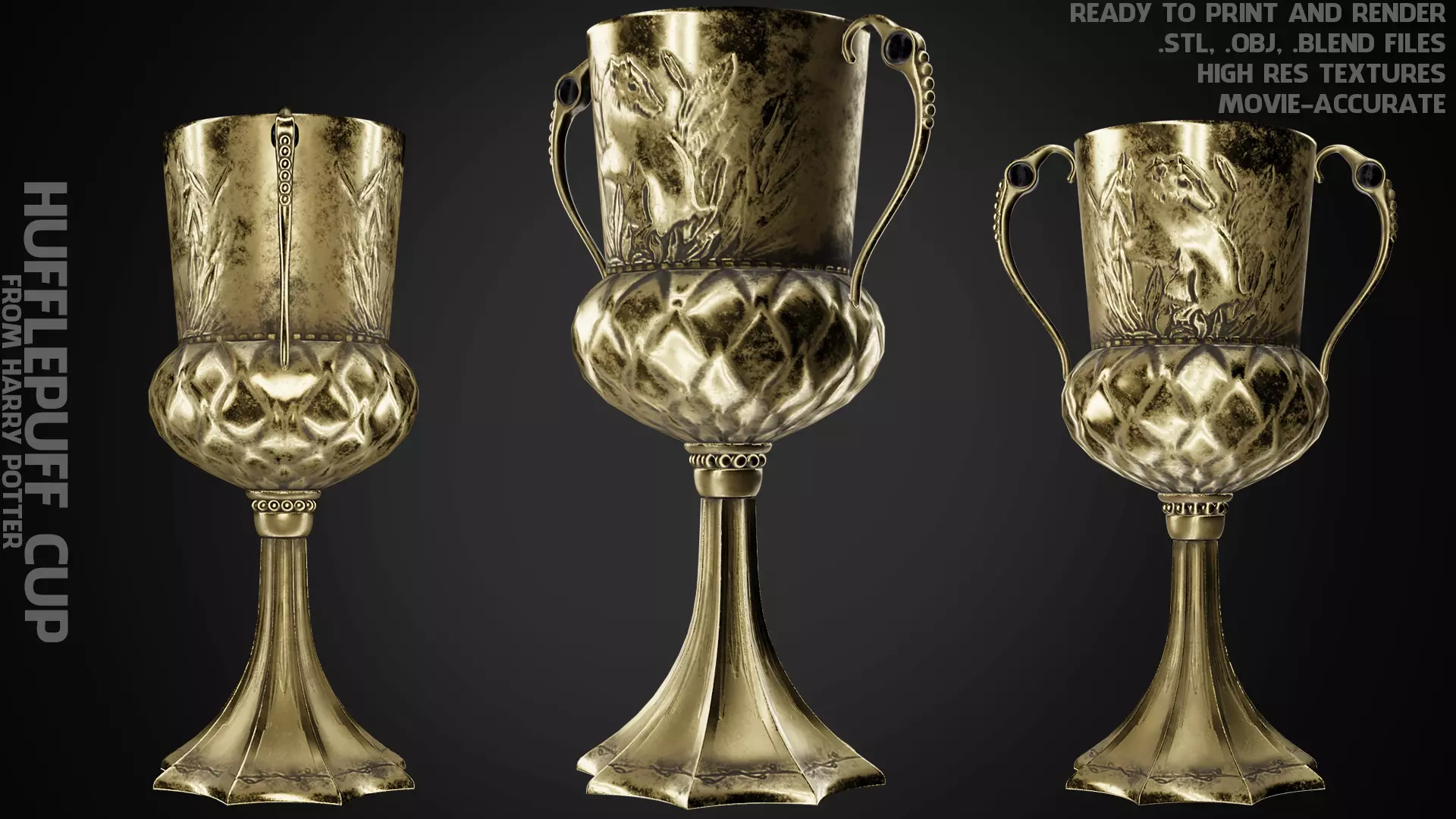 Hufflepuff Cup from Harry Potter 3D print model_0