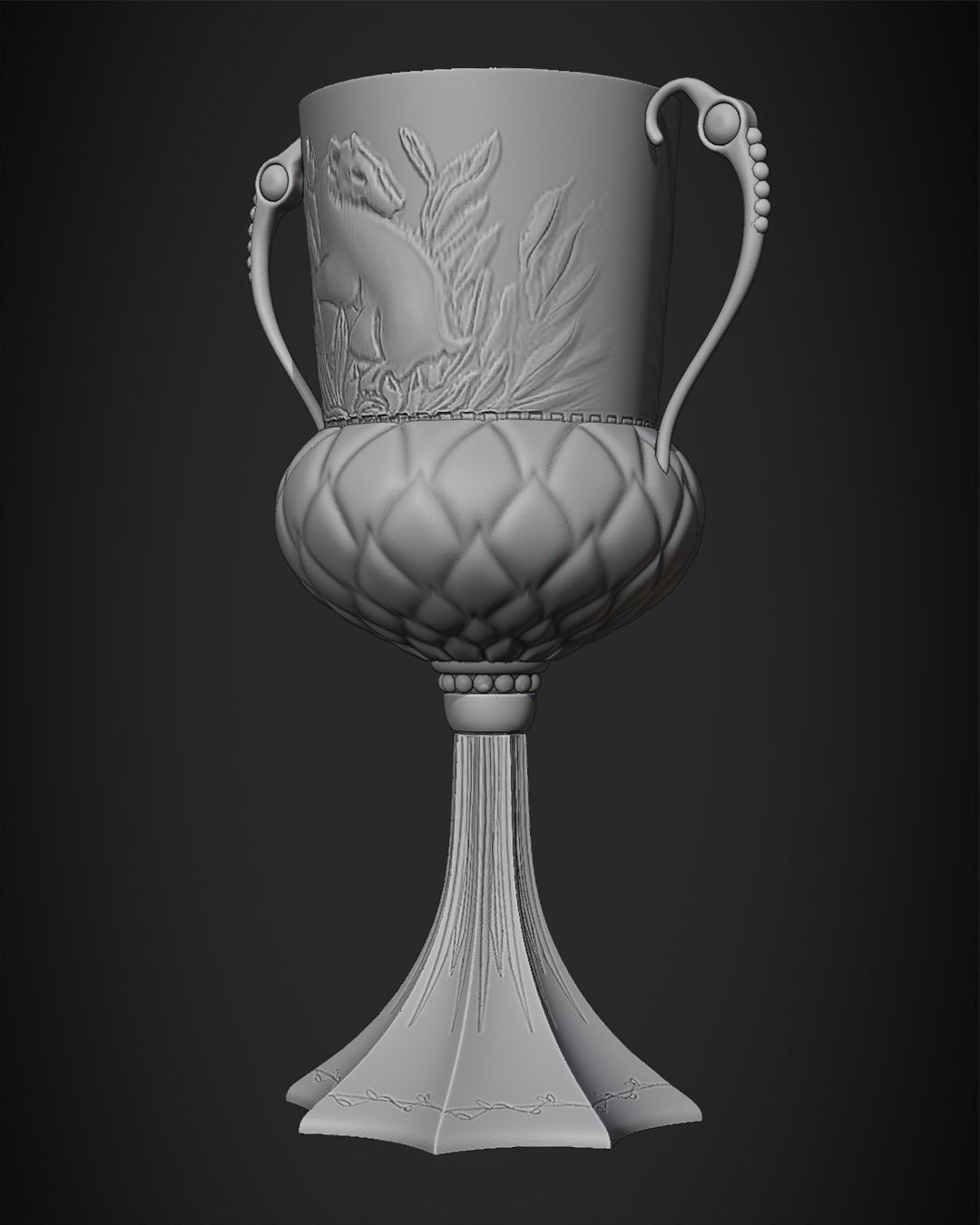 Hufflepuff Cup from Harry Potter 3D print model_12