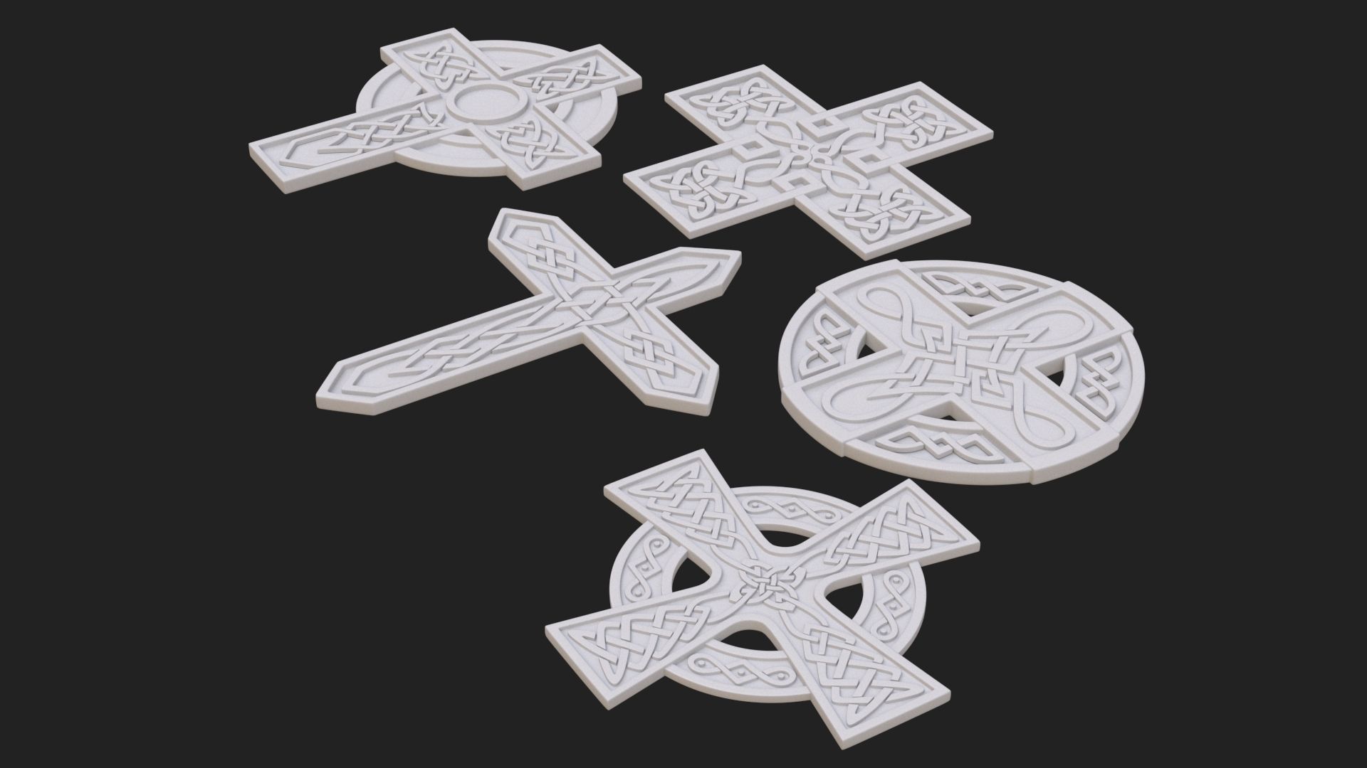 Celtic cross 3D model_5