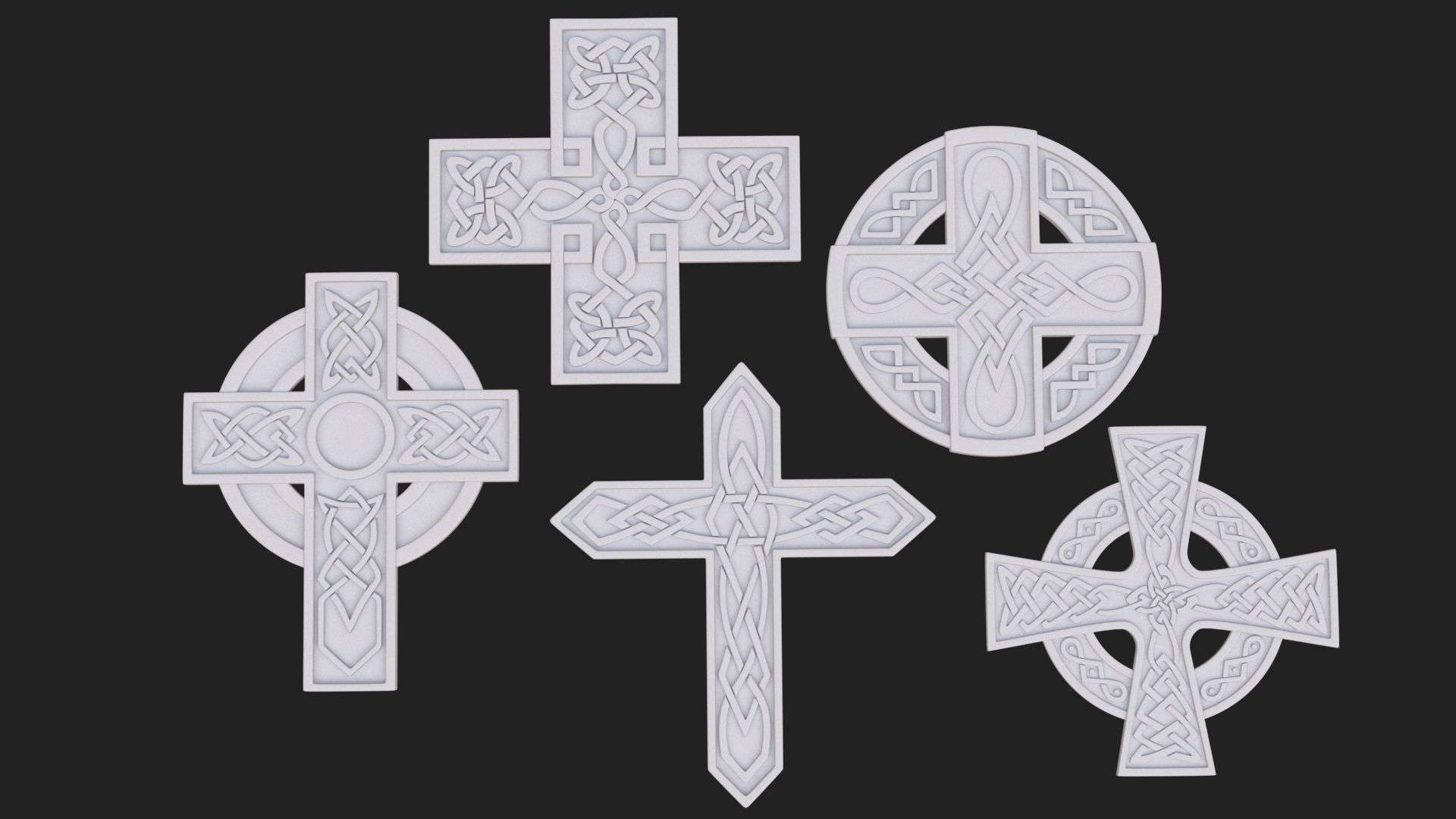 Celtic cross 3D model_6