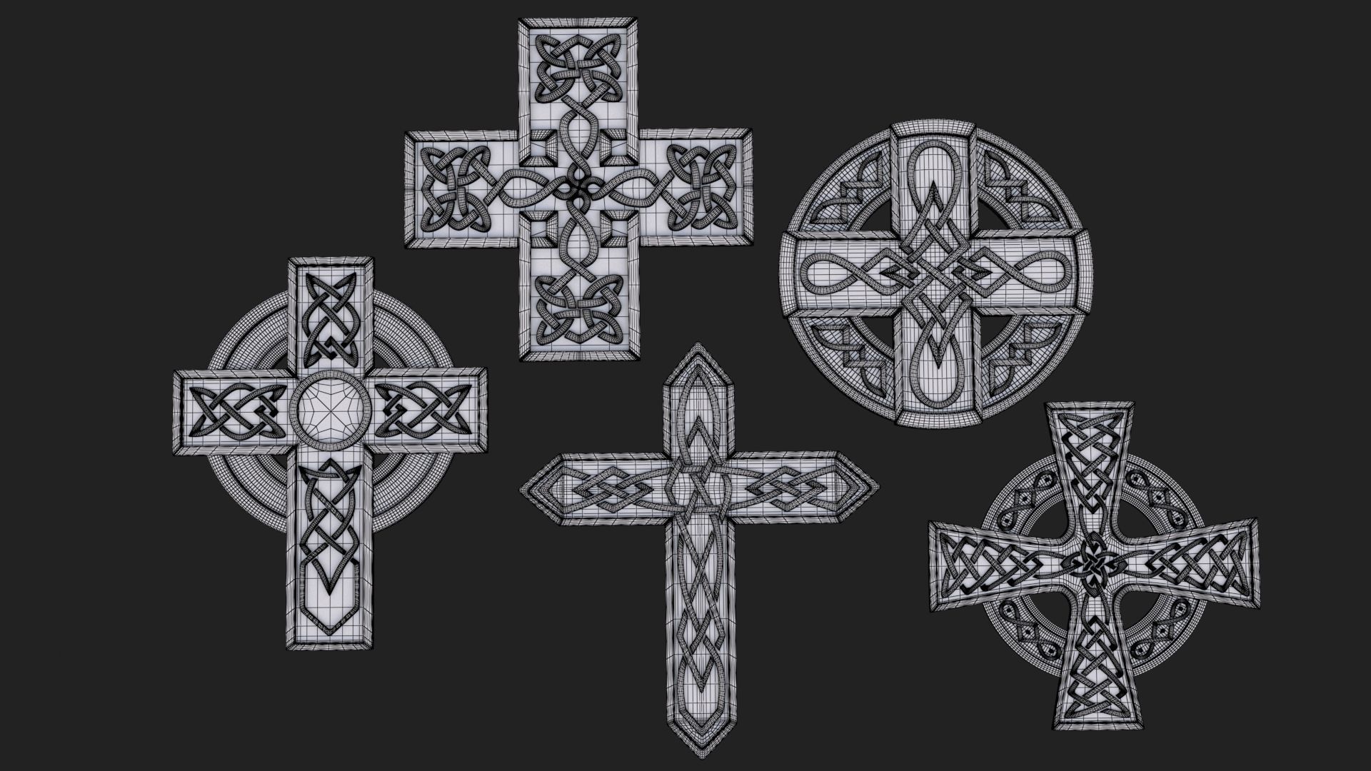 Celtic cross 3D model_9