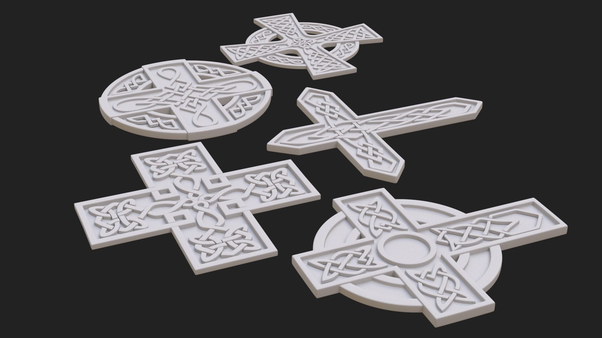 Celtic cross 3D model_2