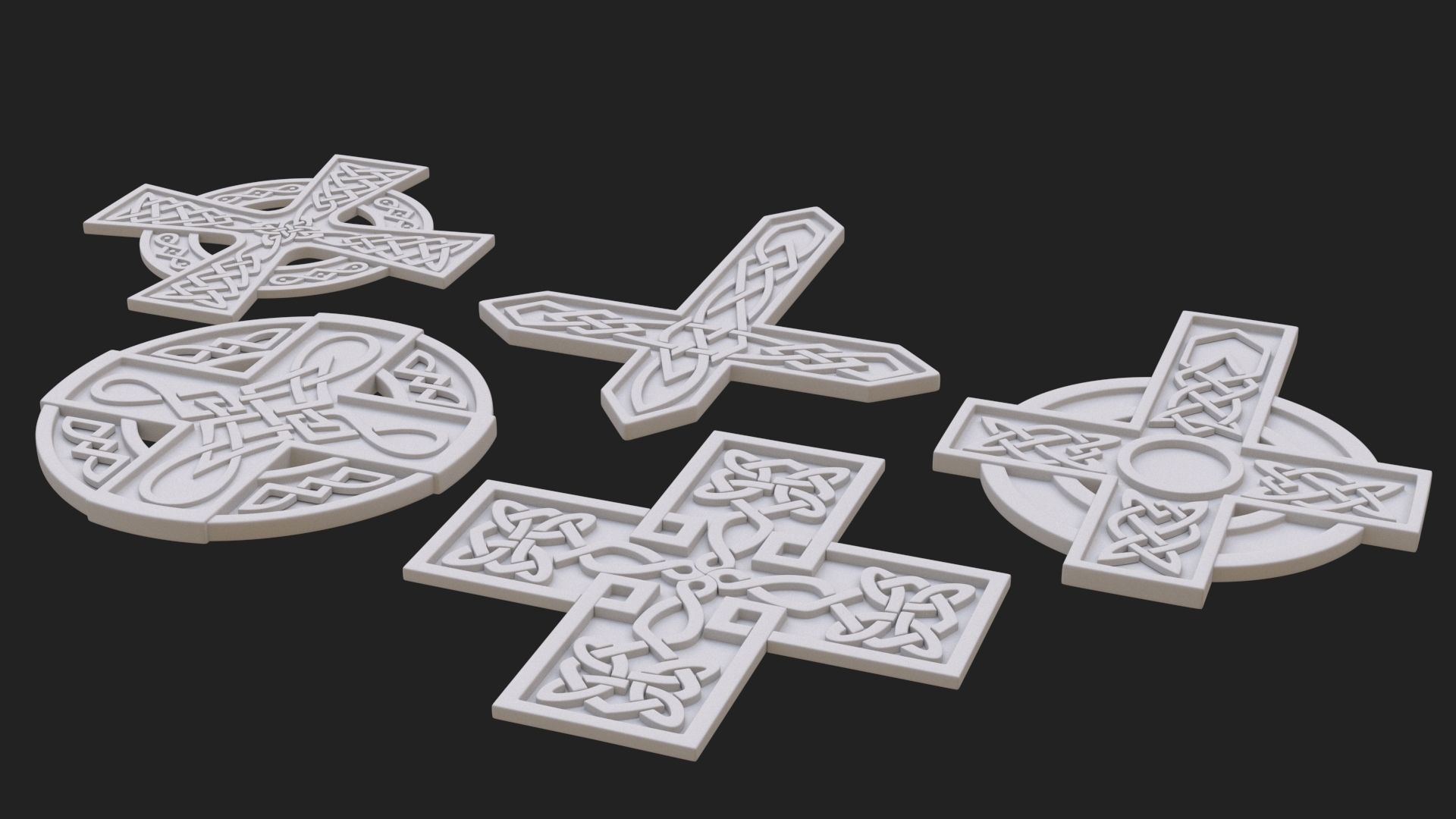 Celtic cross 3D model_3