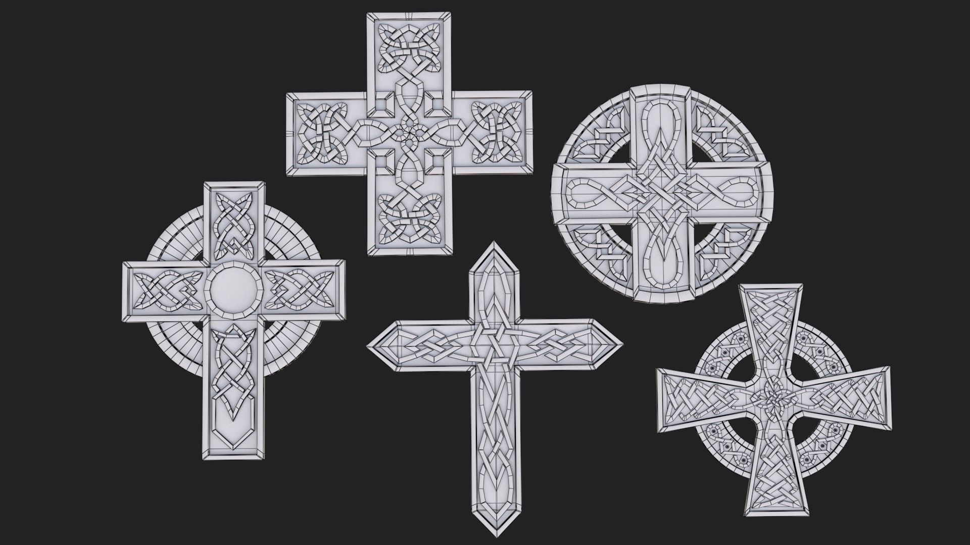 Celtic cross 3D model_7
