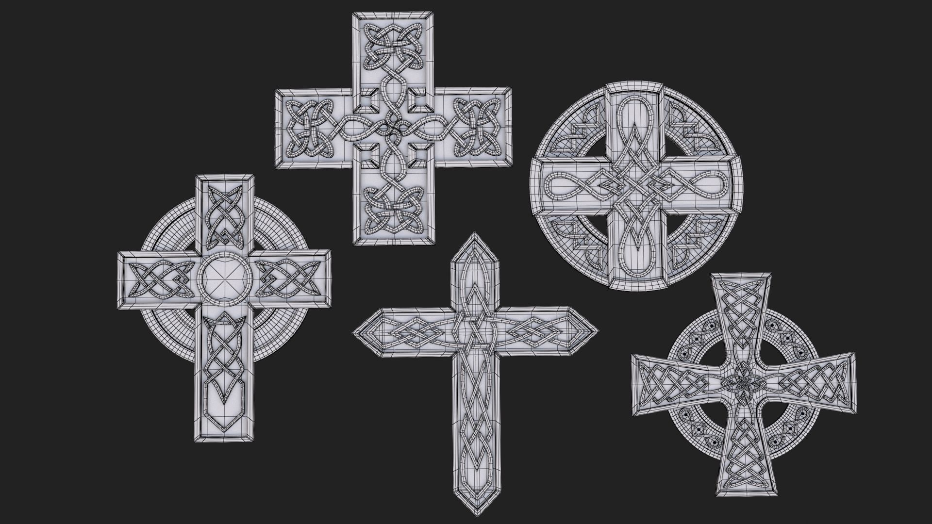Celtic cross 3D model_8