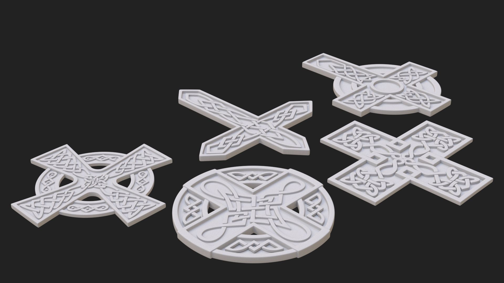 Celtic cross 3D model_4