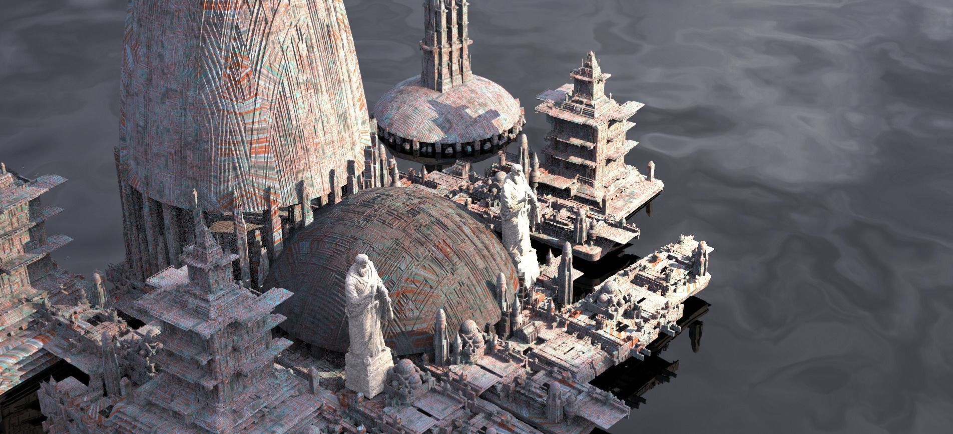Star wars influenced Cityscape Future 3D model_1