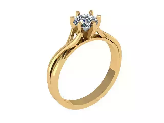 Diamond gold ring 6mm