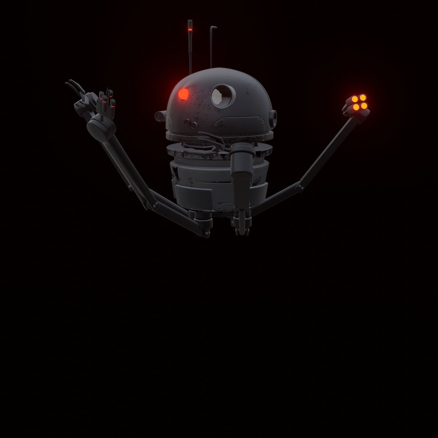 robot star wars flying free 3D model animated | CGTrader