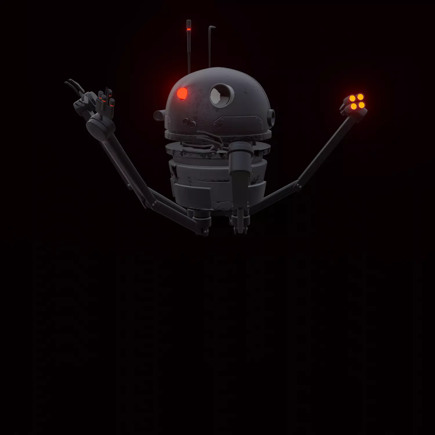 robot star wars flying Free 3D model_0