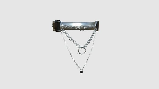 Choker Collar C04 Aluminum - Character Design Punk Gothic Low-poly 3D model