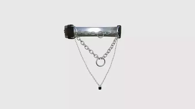 Choker Collar C04 Aluminum - Character Design Punk Gothic Low-poly 3D model