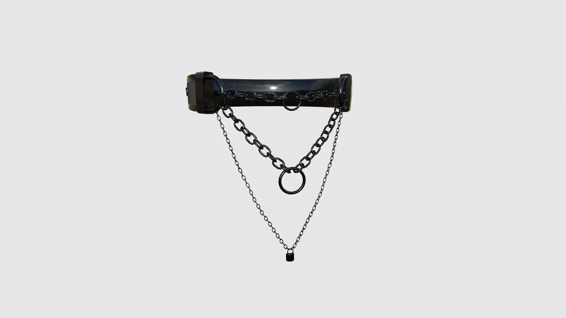 Choker Collar C06 Full Black - Character Design Punk Gothic Low-poly 3D model_0