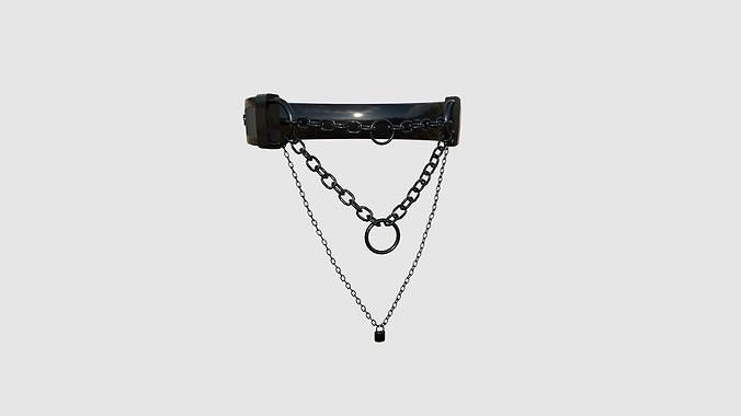 Choker Collar C06 Full Black - Character Design Punk Gothic Low-poly 3D model