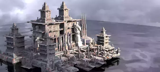 Asian Mega City Structures 3D model