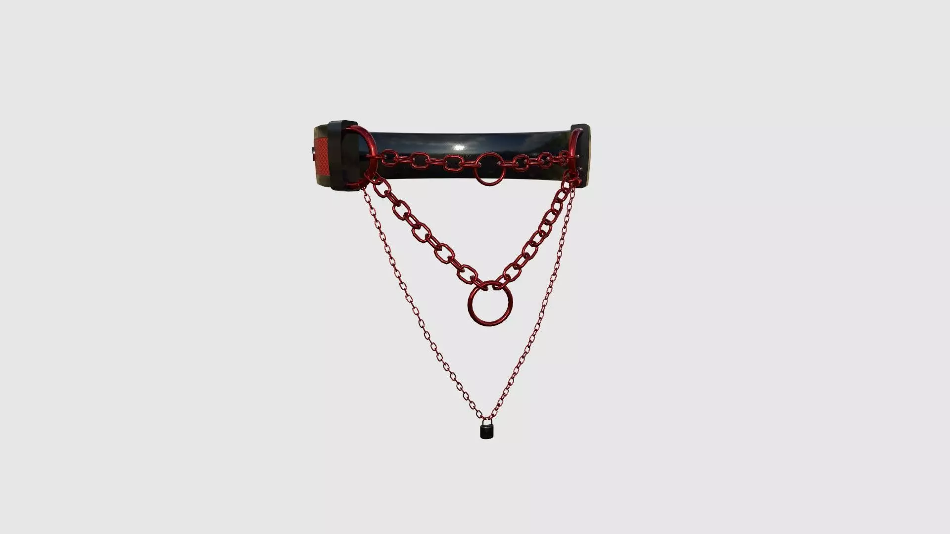 Choker Collar C08 Black Red - Character Design Punk Gothic Low-poly 3D model