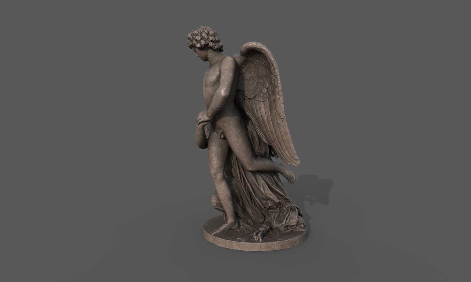 Amor and Psyche statue  Low-poly 3D model_3