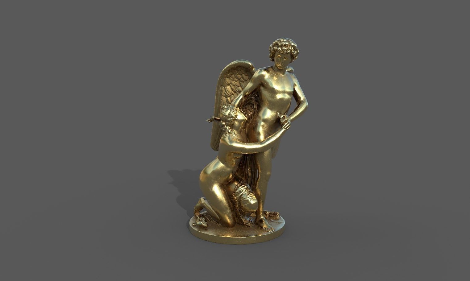 Amor and Psyche statue  Low-poly 3D model_25