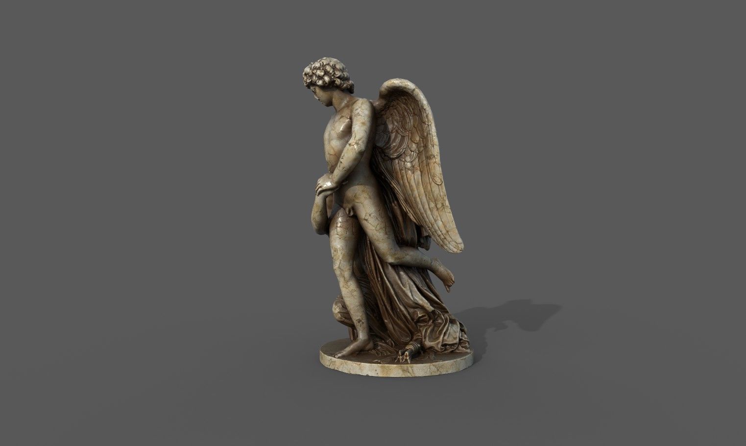 Amor and Psyche statue  Low-poly 3D model_11