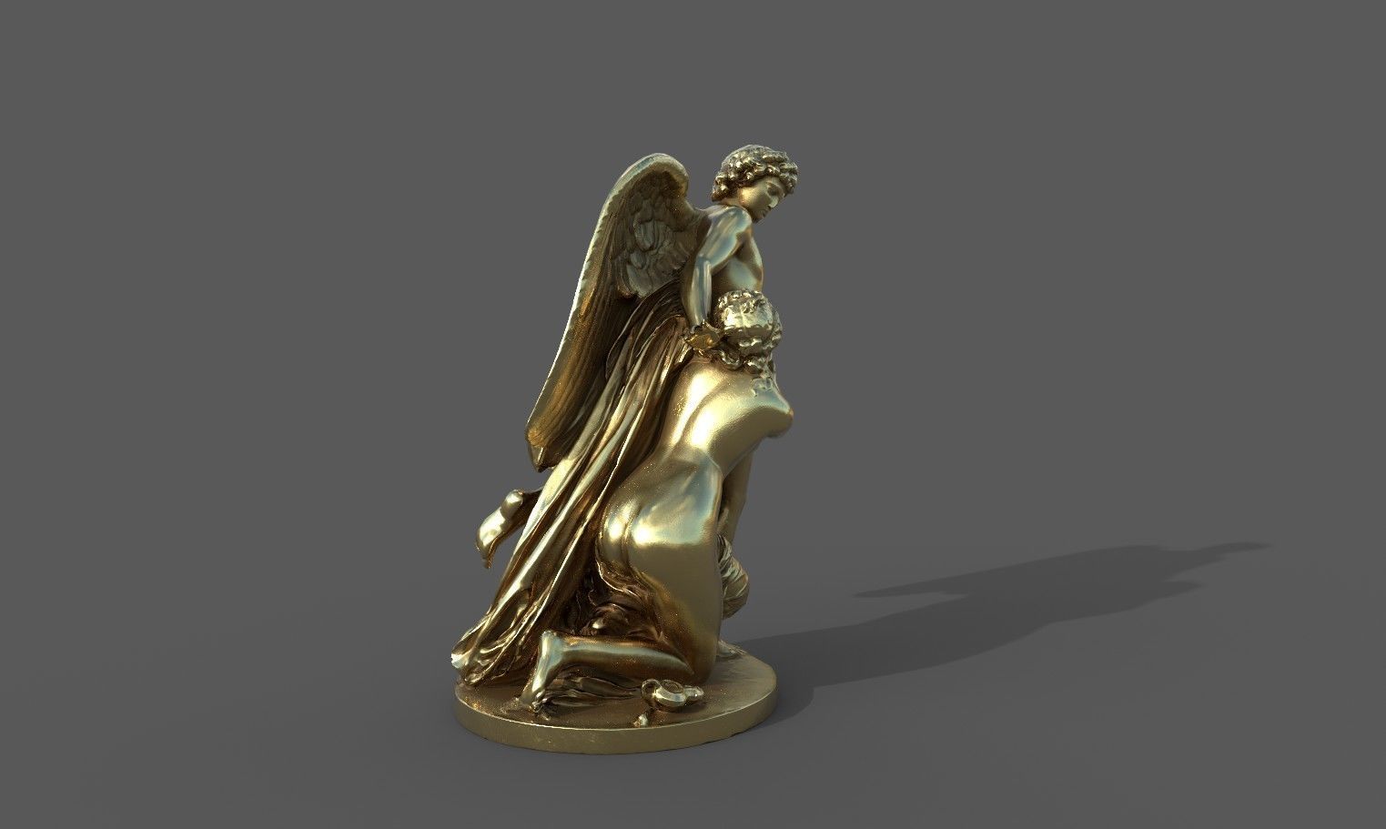 Amor and Psyche statue  Low-poly 3D model_29