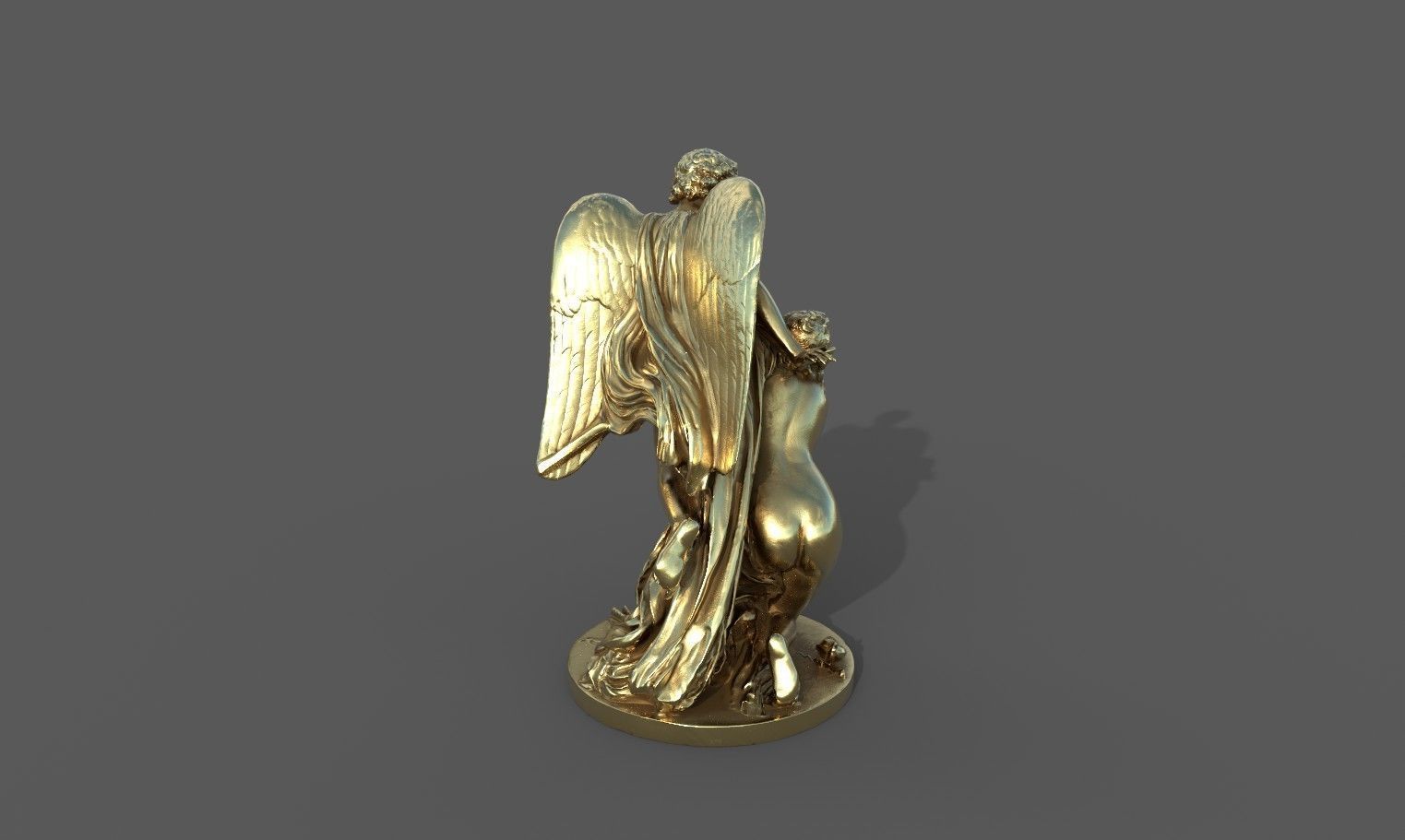 Amor and Psyche statue  Low-poly 3D model_28