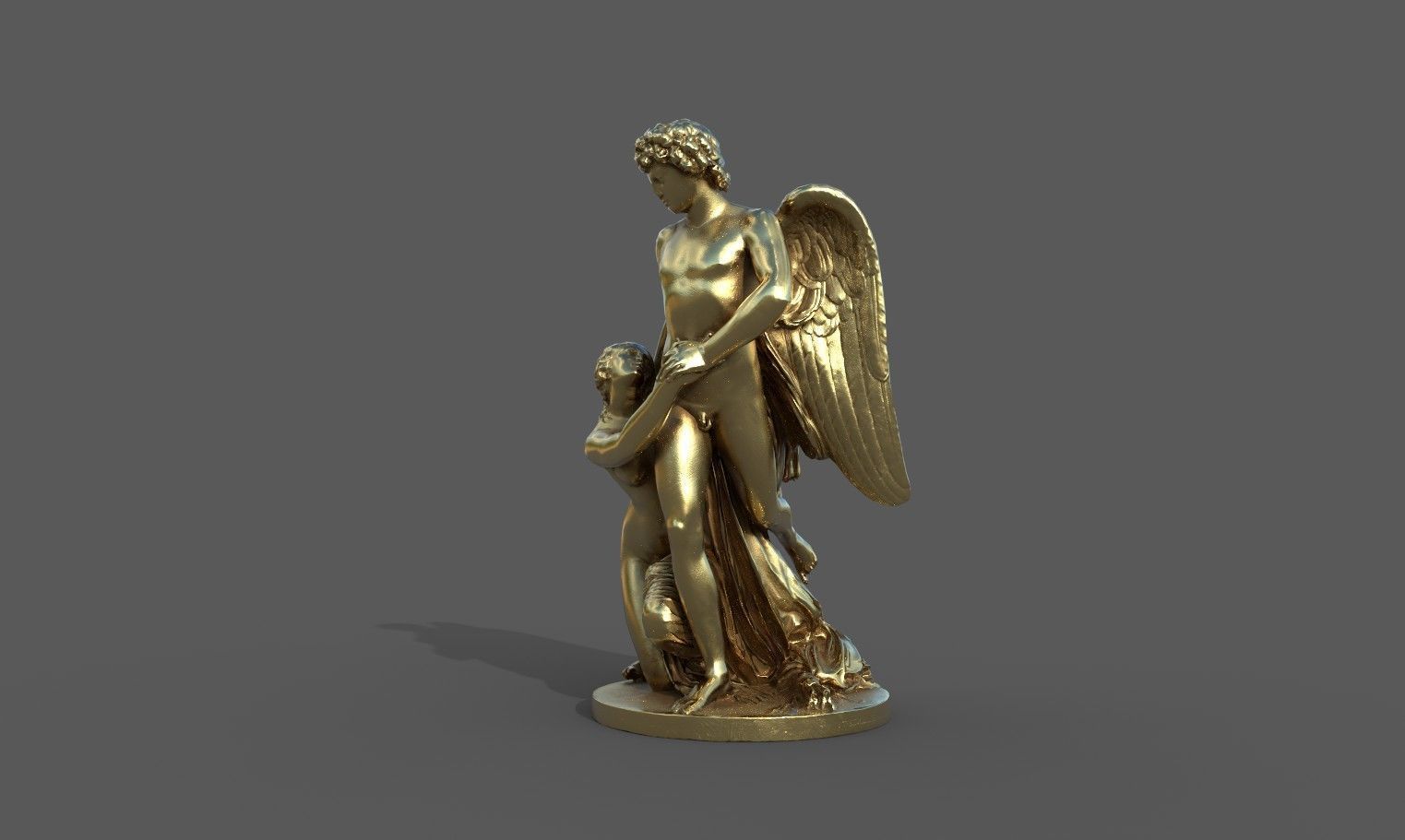 Amor and Psyche statue  Low-poly 3D model_26