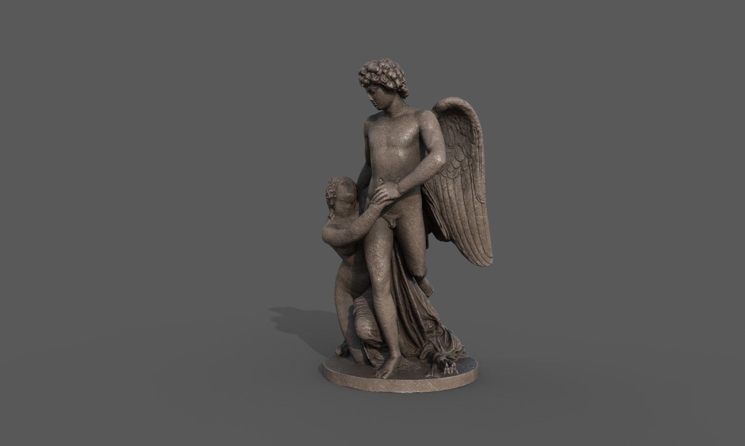 Amor and Psyche statue  Low-poly 3D model_2