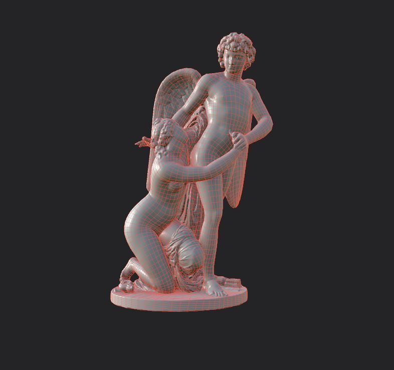 Amor and Psyche statue  Low-poly 3D model_32