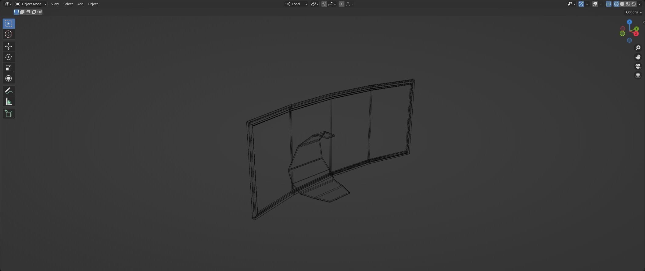 LowPoly Curved screen Low-poly 3D model_5