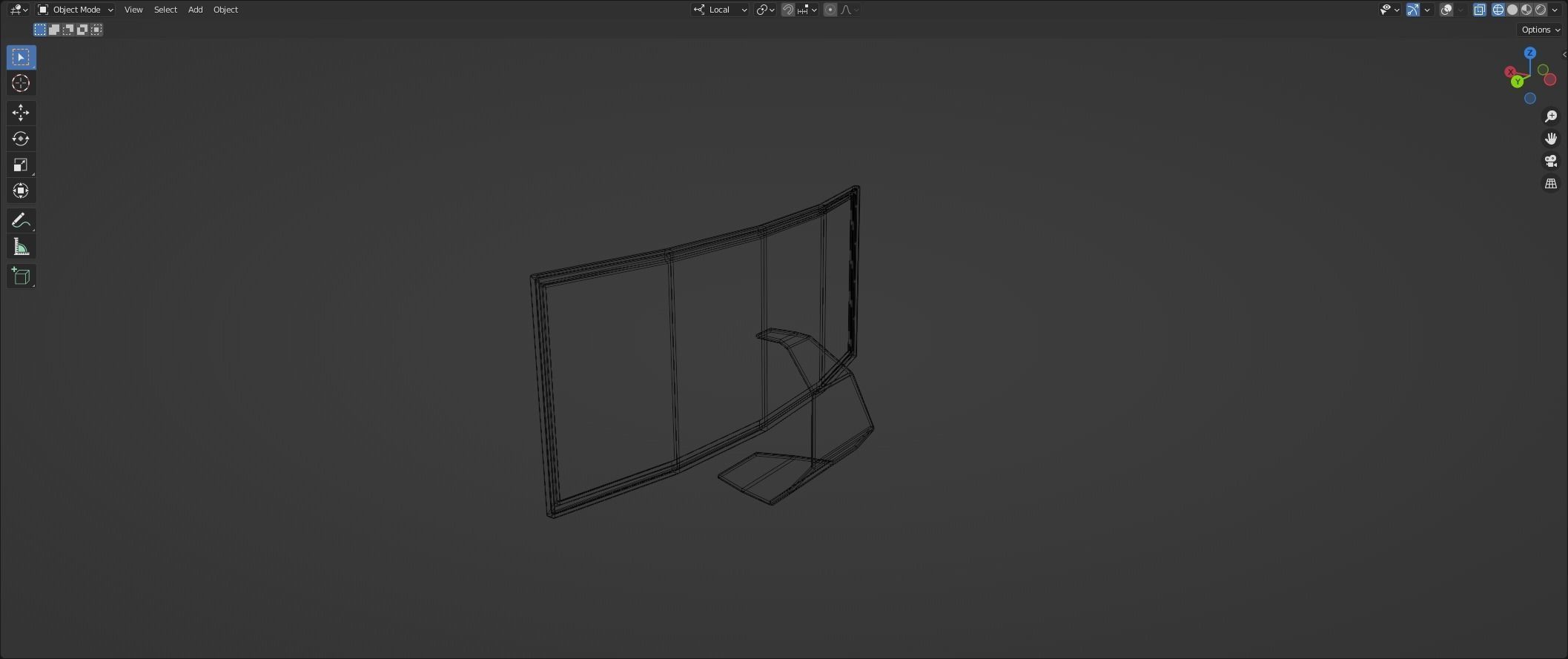 LowPoly Curved screen Low-poly 3D model_3