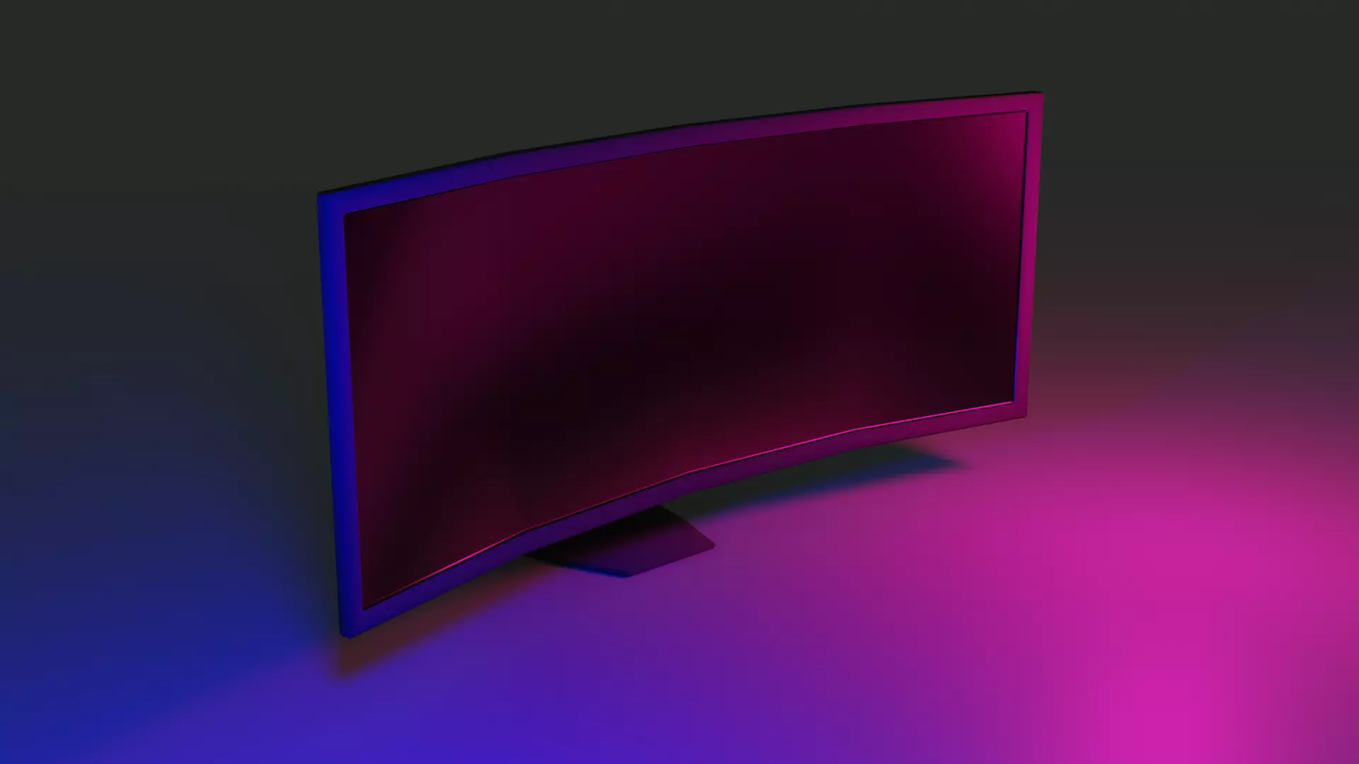 LowPoly Curved screen Low-poly 3D model_0