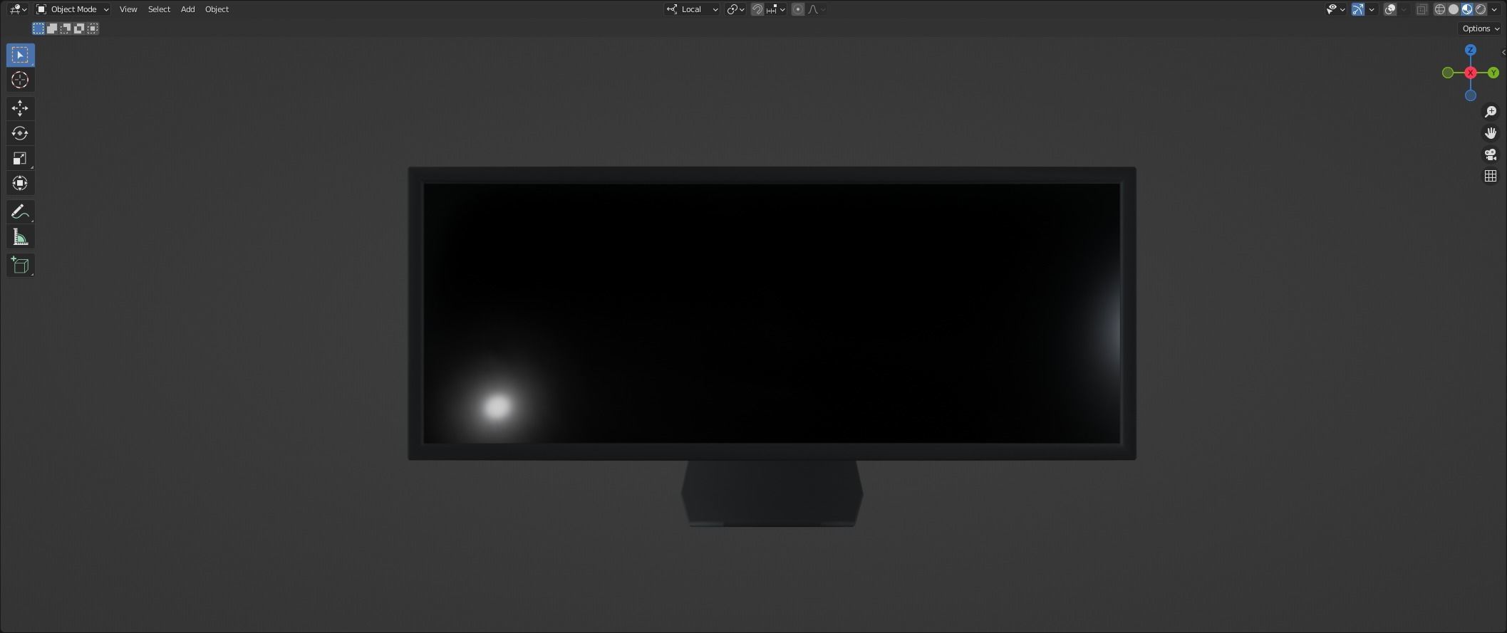 LowPoly Curved screen Low-poly 3D model_1