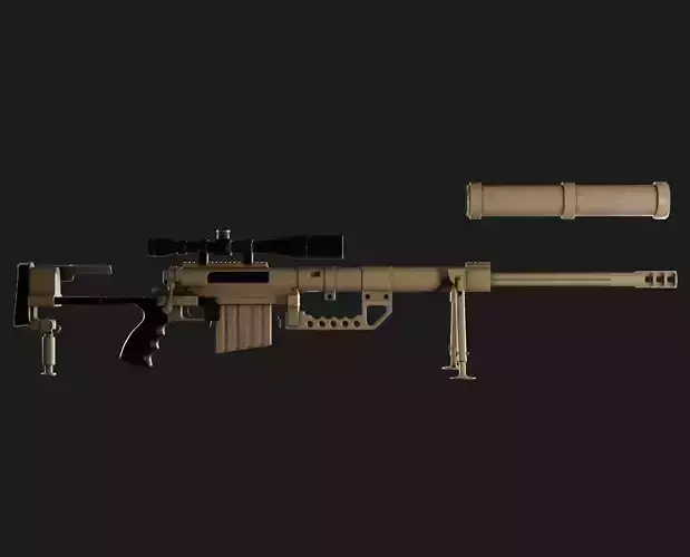 Cheytac M200 Game ready Model Low-poly 3D model Low-poly 3D model