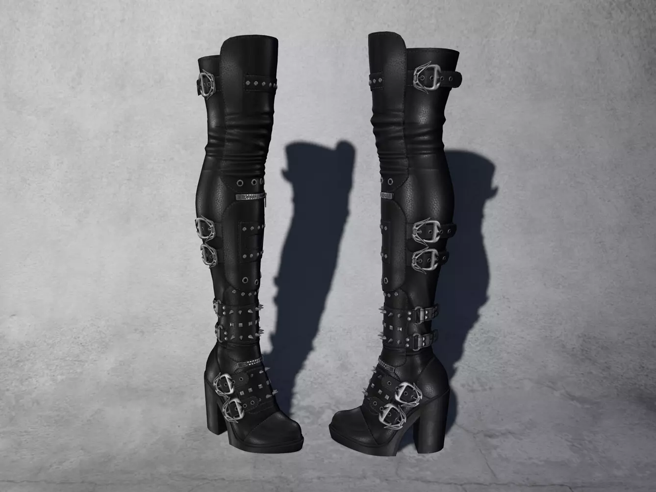 Leather Boots 3D Black 9 Low-poly 3D model