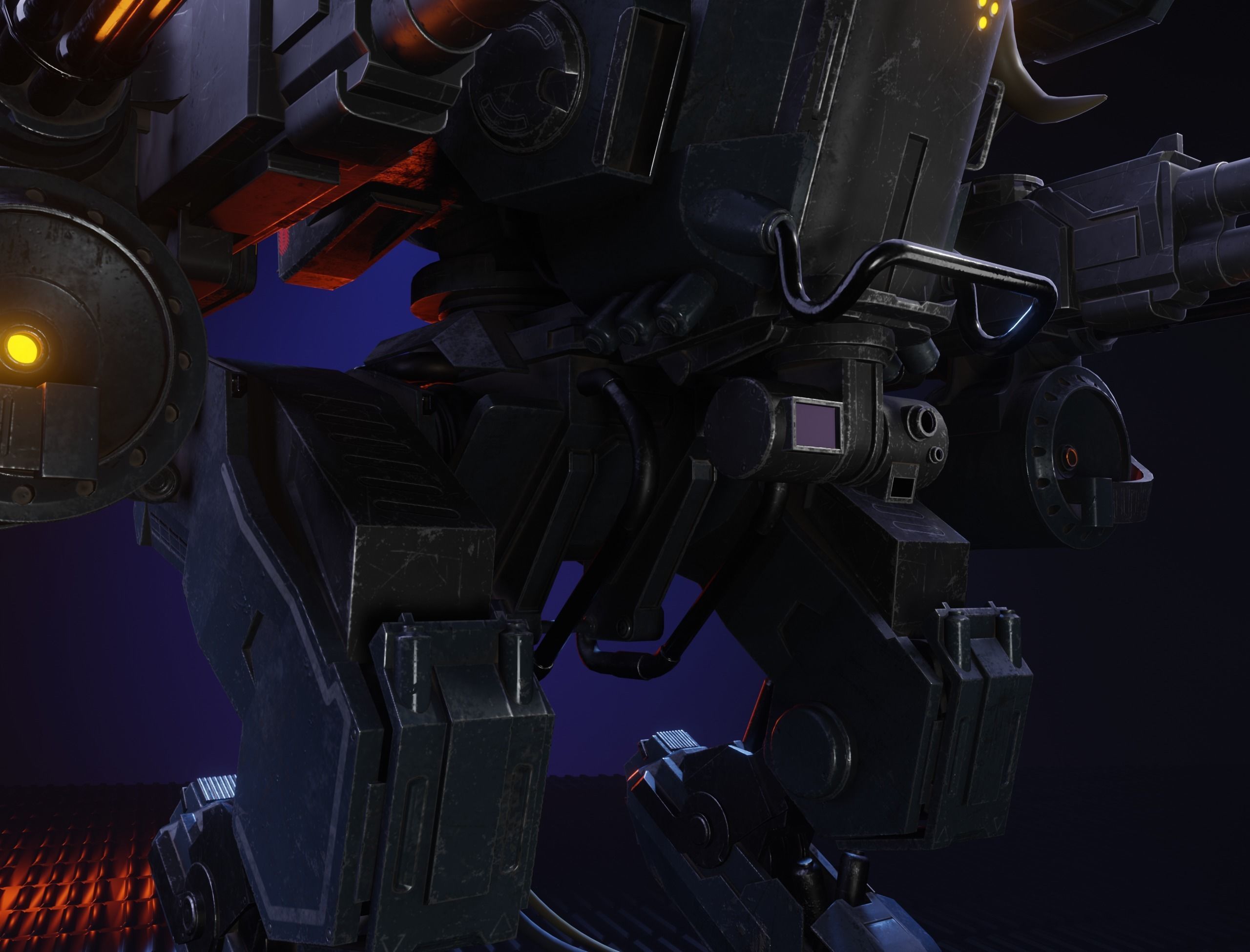 K-Mech 3D model futuristic robot Low-poly 3D model_2