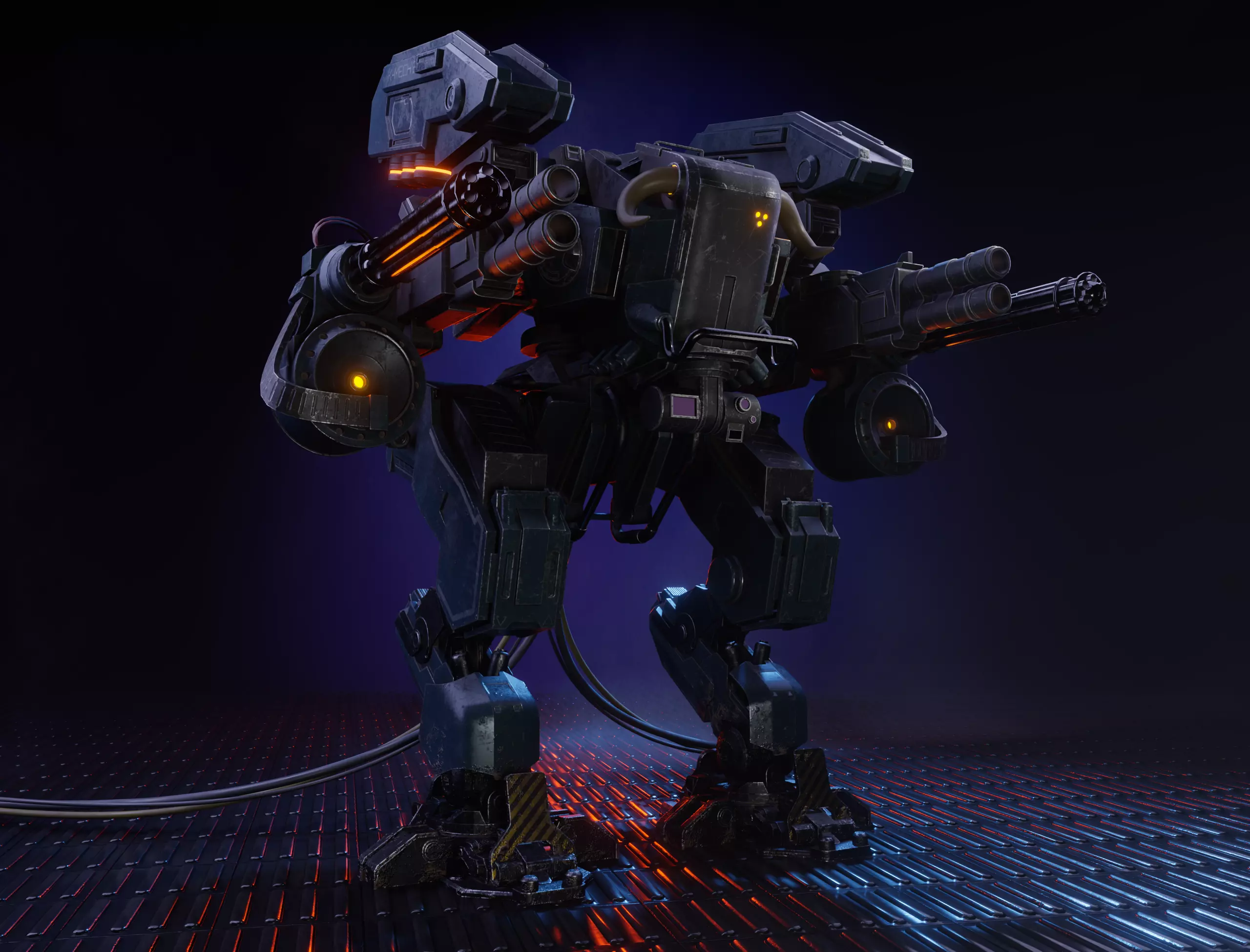 K-Mech 3D model futuristic robot Low-poly 3D model_0
