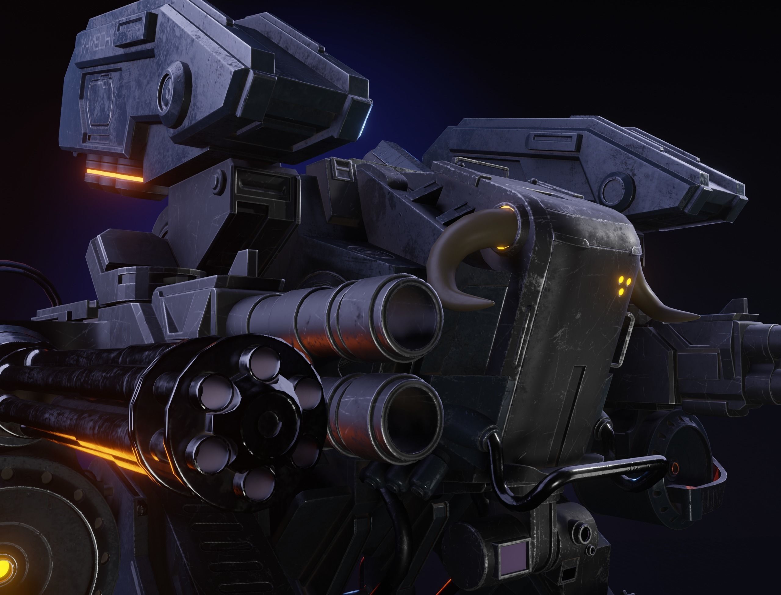 K-Mech 3D model futuristic robot Low-poly 3D model_1