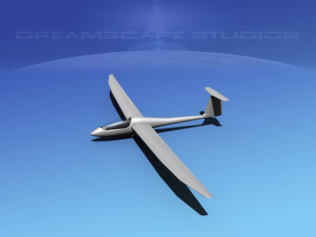 Venture Sailplane Low-poly 3D model_9