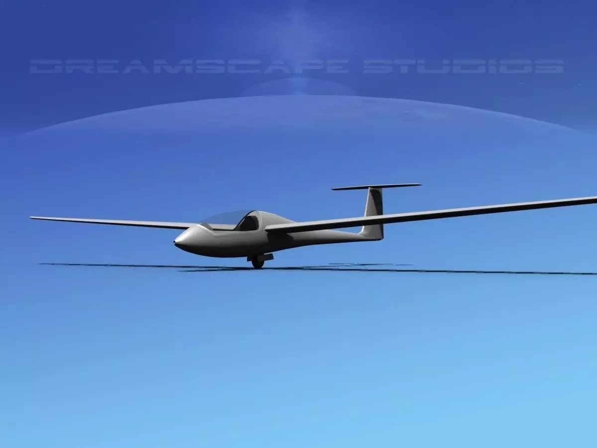 Venture Sailplane Low-poly 3D model_0