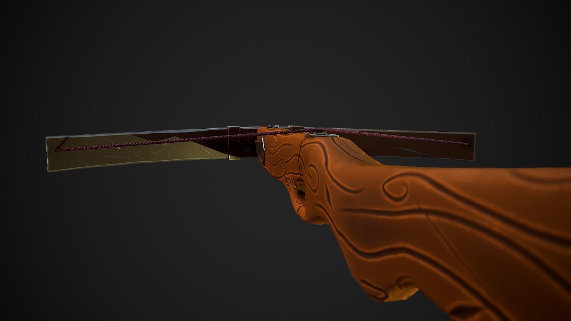 Stylized Crossvow weapon PBR low-poly game-ready Low-poly 3D model_10