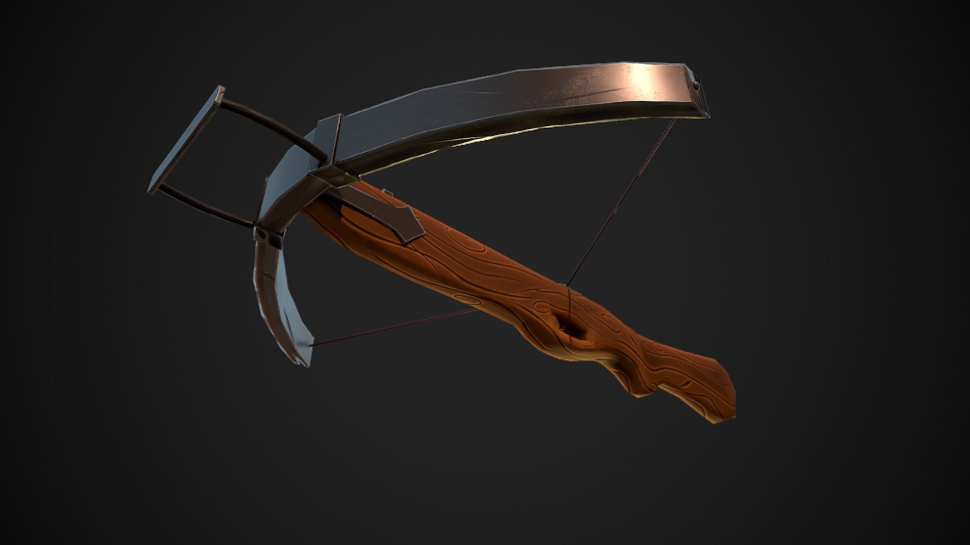 Stylized Crossvow weapon PBR low-poly game-ready Low-poly 3D model_8