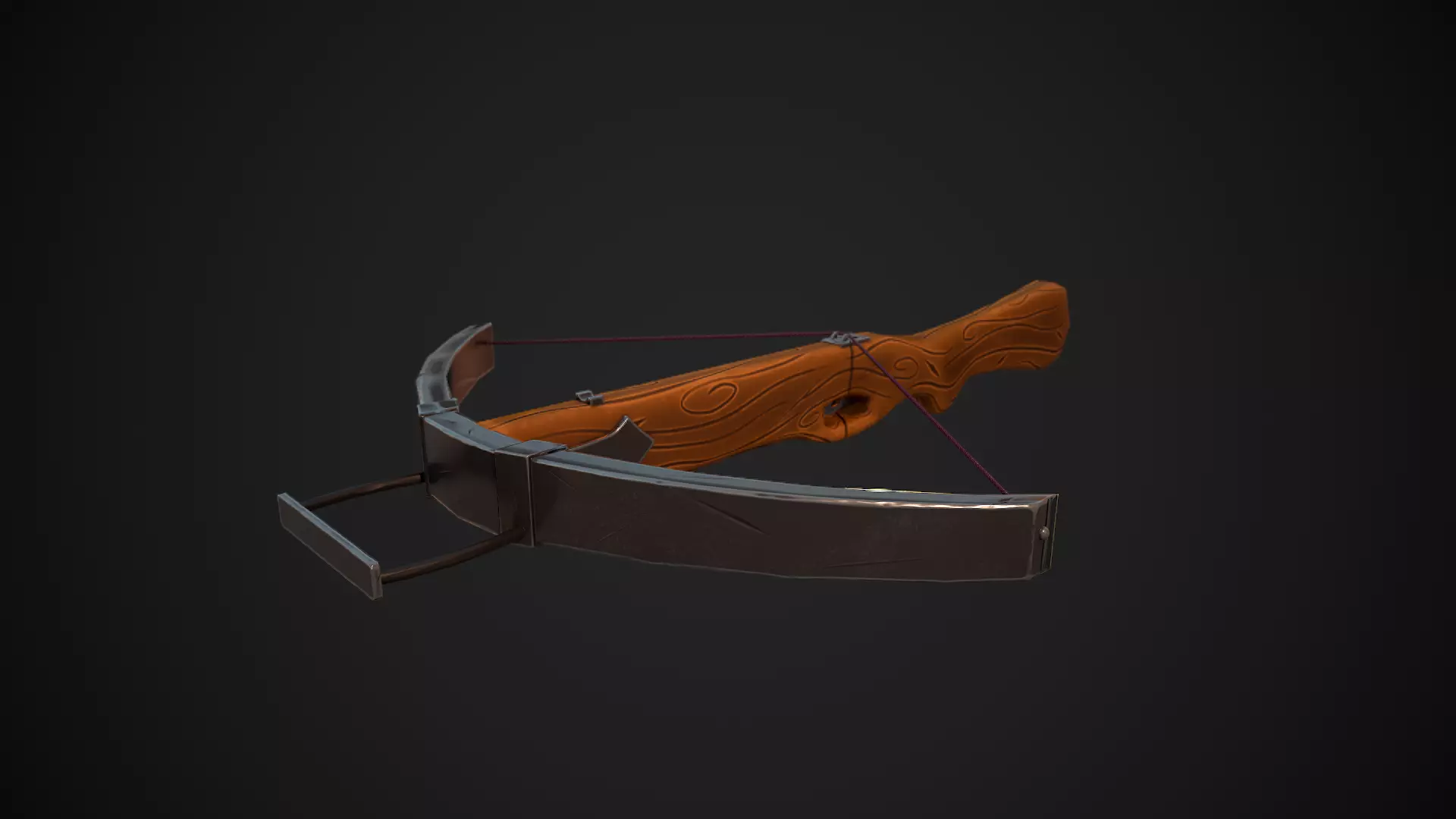 Stylized Crossvow weapon PBR low-poly game-ready Low-poly 3D model_0