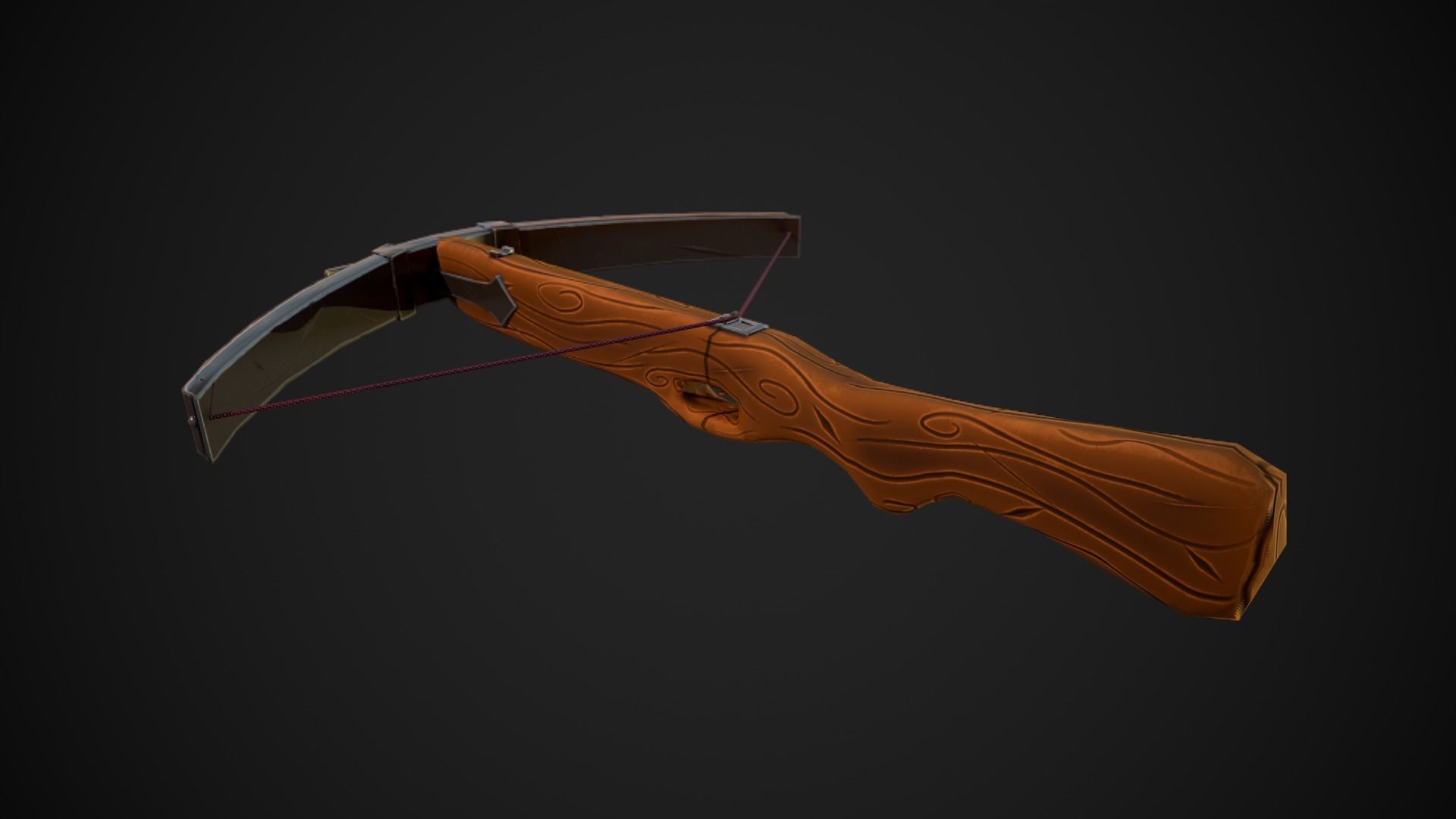 Stylized Crossvow weapon PBR low-poly game-ready Low-poly 3D model_4