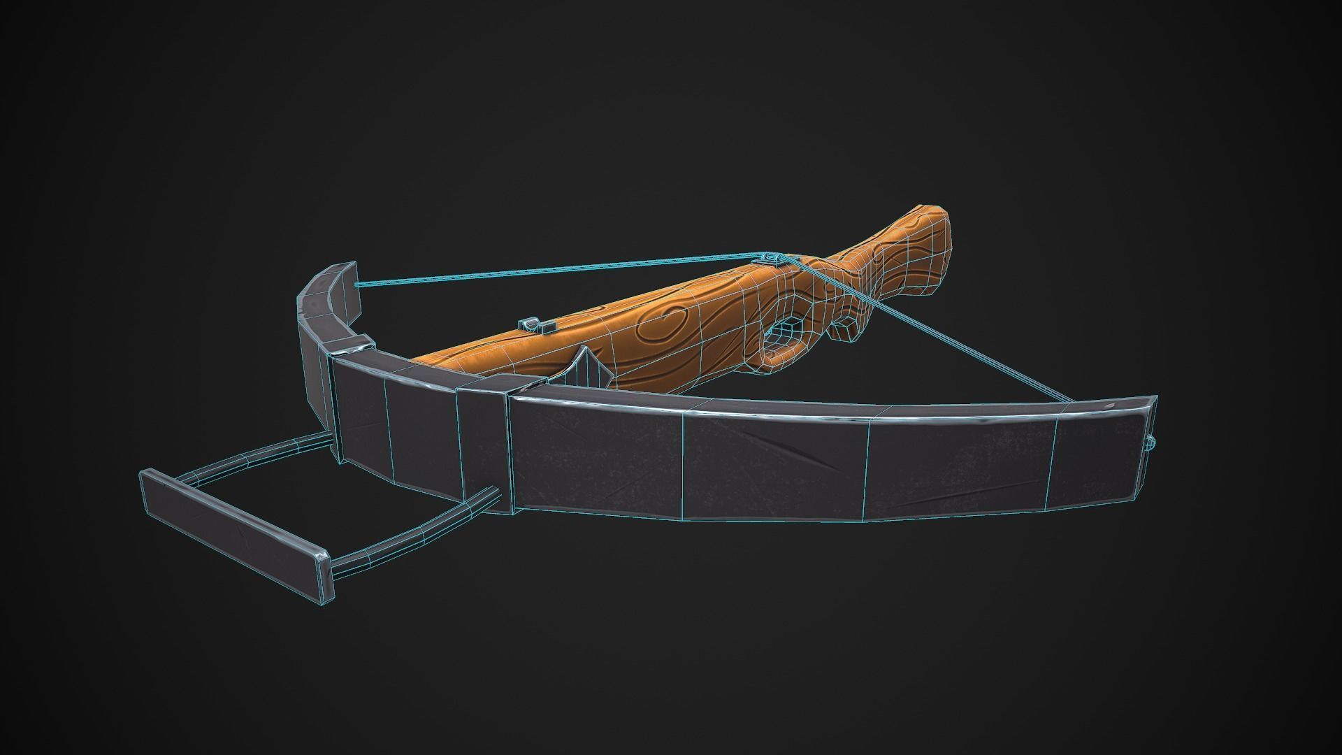 Stylized Crossvow weapon PBR low-poly game-ready Low-poly 3D model_2