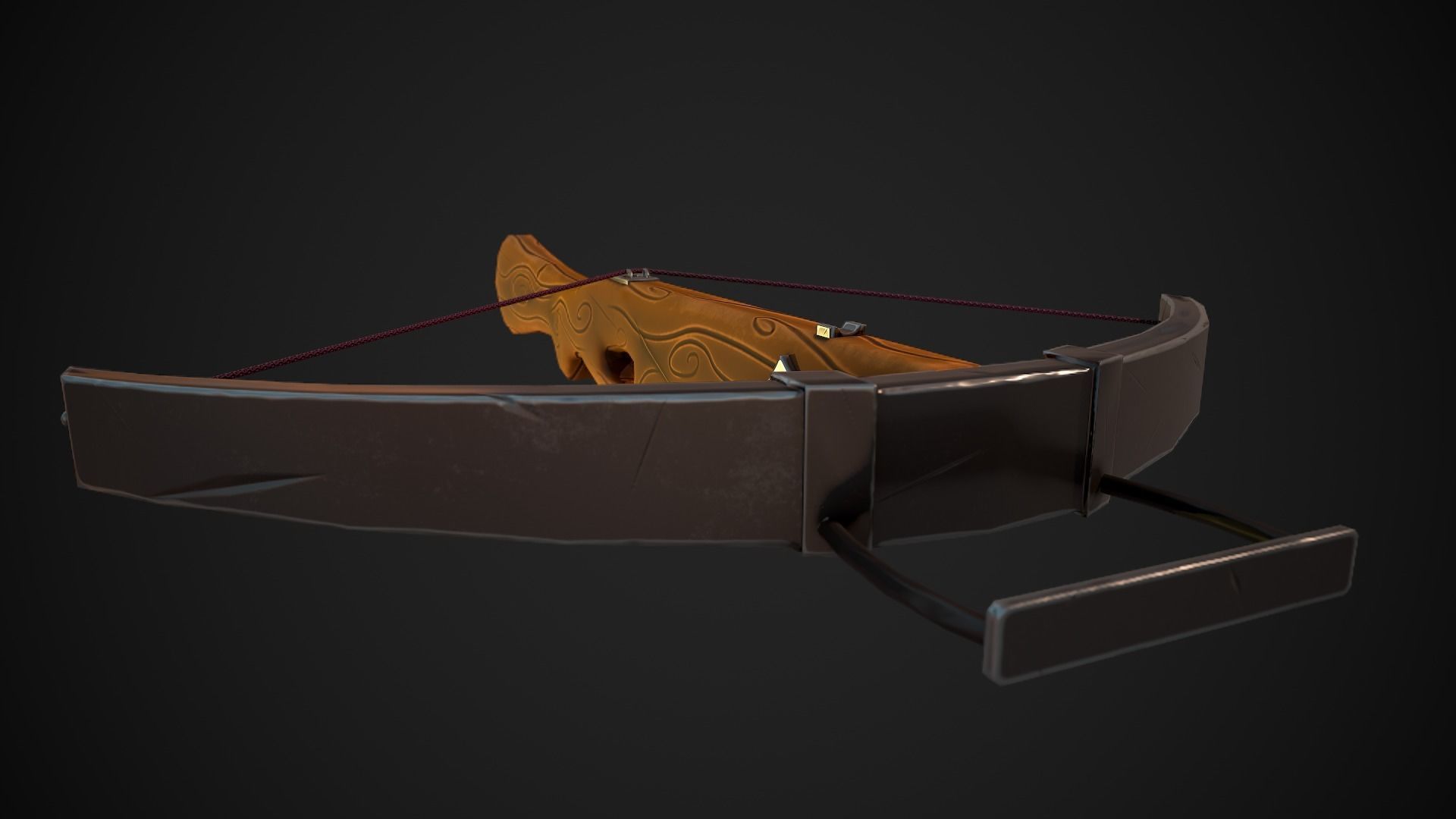 Stylized Crossvow weapon PBR low-poly game-ready Low-poly 3D model_9