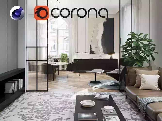 Modern Classic Interior Scene for Cinema 4D and Corona Renderer 3D model