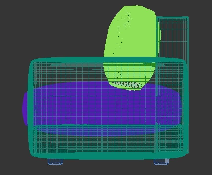 Gray sofa 3D model_8