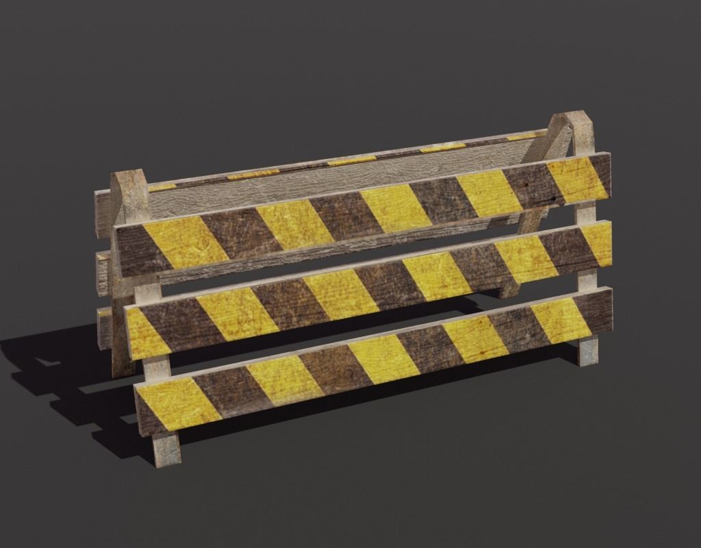 street old rusty fences - gameready Low-poly 3D model_7