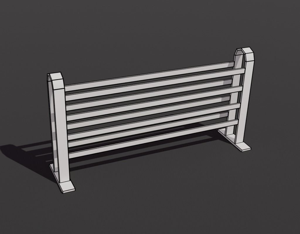 street old rusty fences - gameready Low-poly 3D model_10