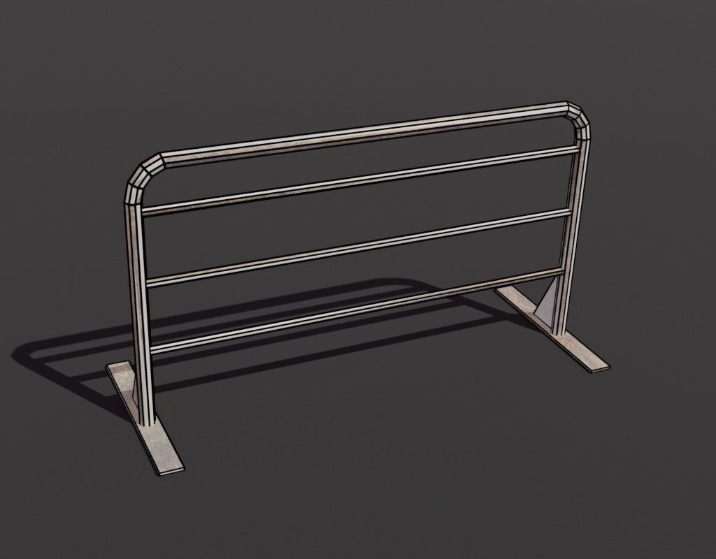 street old rusty fences - gameready Low-poly 3D model_6